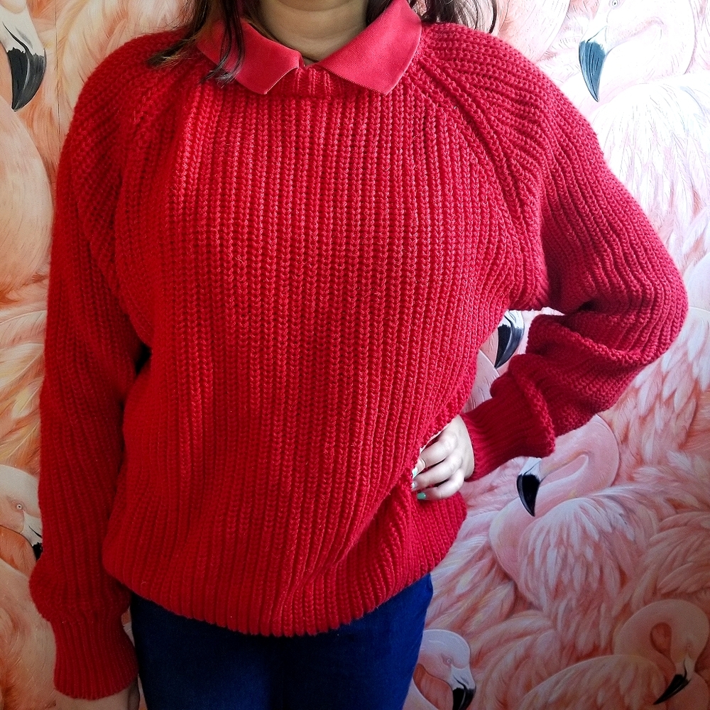 Vintage Ruby Red Mens Gap Sweater Size Large